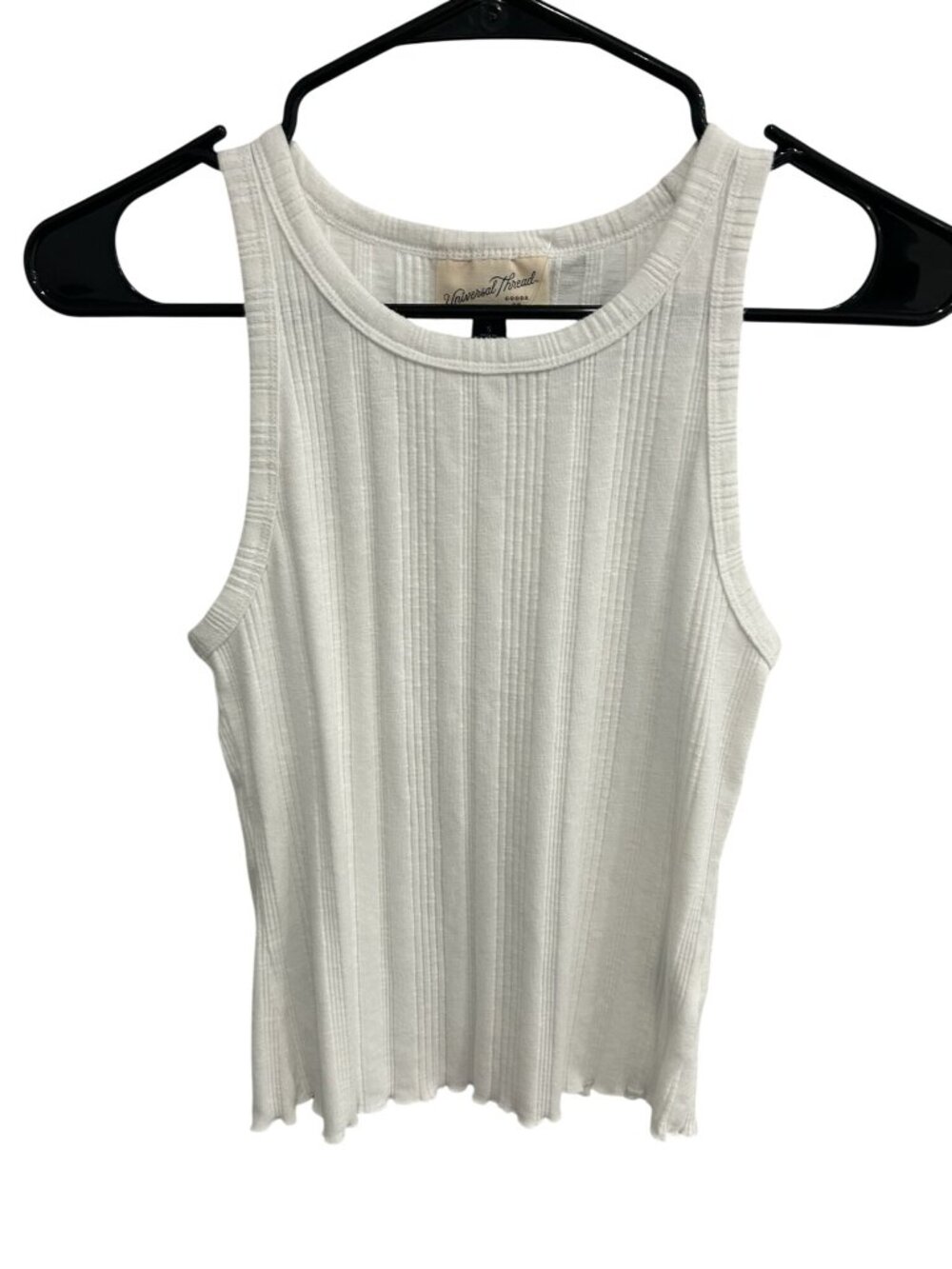 Universal Thread Small White Ribbed Tank Top Sleeveless Minimalist Normcore NWT